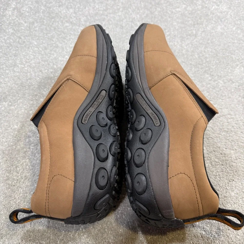 Merrell Jungle Moc Nubuck Leather Brown Slip On Hiking Shoes J63839W NIB M 10.5W
